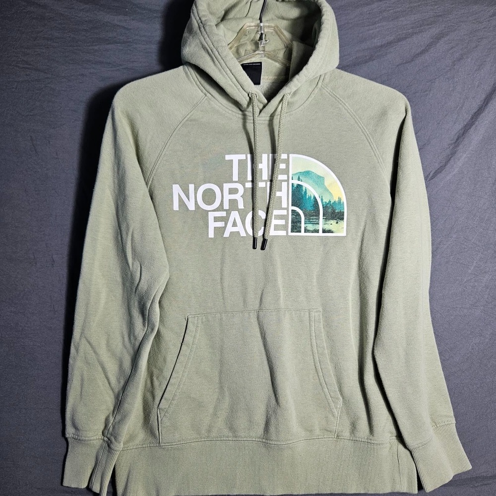 The North Face Womens Hoodie XS Sage Green Half Dome Pullover Sweatshirt